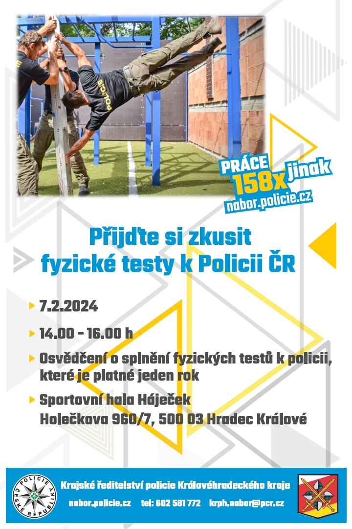 Pozvánka fyzické testy Policie ČR